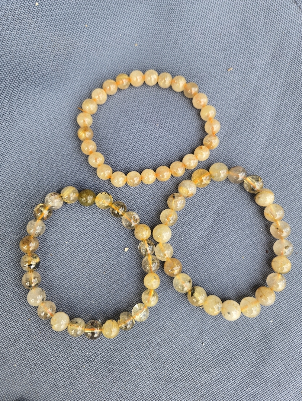Citrine Crystal Bracelet | Golden Quartz Beaded Stretch Bracelet | Stackable